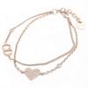Auth CD Logo Heart Rhinestone Bracelet Women's Jewelry Di5621vd Used