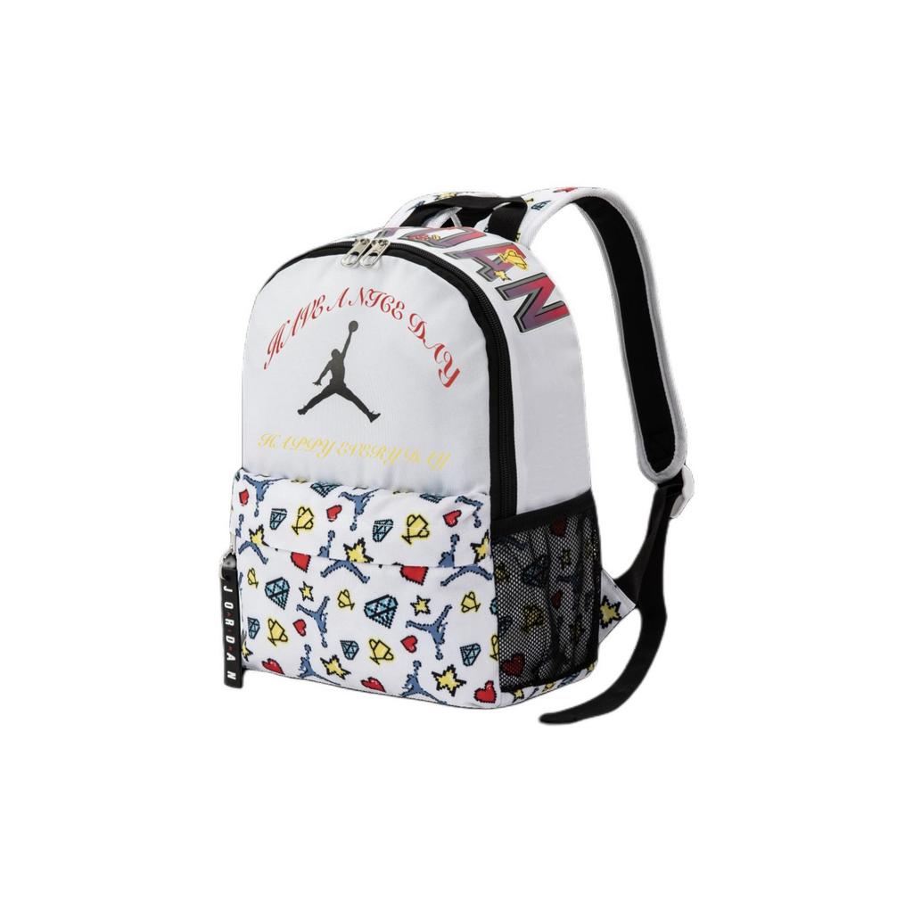 Jordan Custom Bag Letter Print Fashion Cute Star Diamond Polyester Backpack Unisex Backpack White DZ3755-100(TEAM378-ZIMU-X1)
