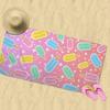 1PC Pink Ice Cream Pattern Beach Towel, Soft Quick Dry Blanket for Surfing Yoga Camping Essential Beach Accessories