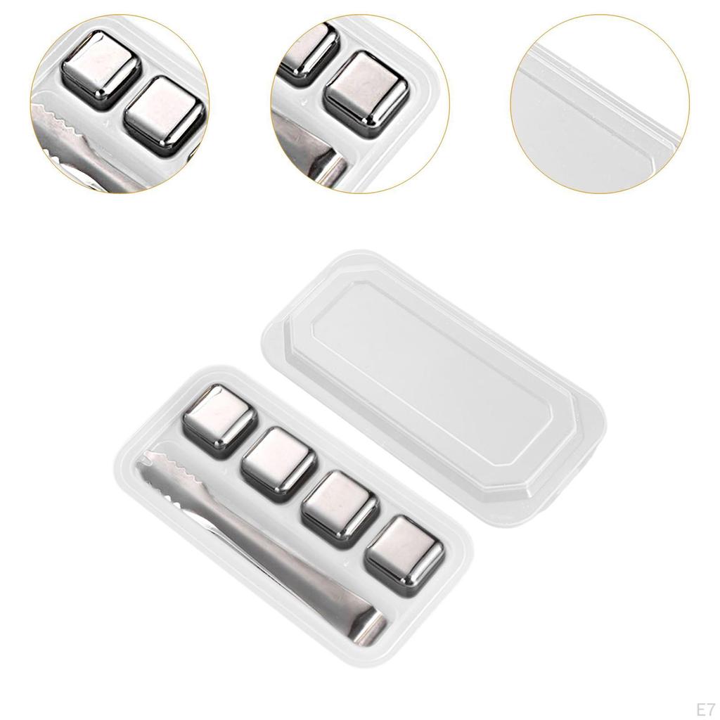 Набор кубиков для охлаждения напитков из нержавеющей стали премиум-класса с подносом — идеально подходит для виски, коктейлей и