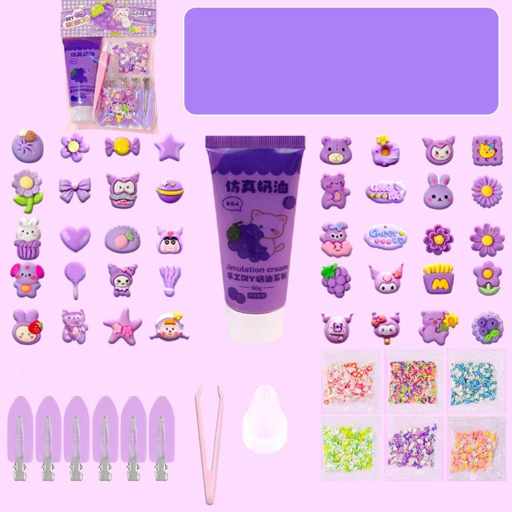 Милый Пластиковая Смола Имитация Кремовый Гель Желтый Красный Синий DIY Зажим для Волос Декорировать DIY Смоляные Аксессуары Унисекс