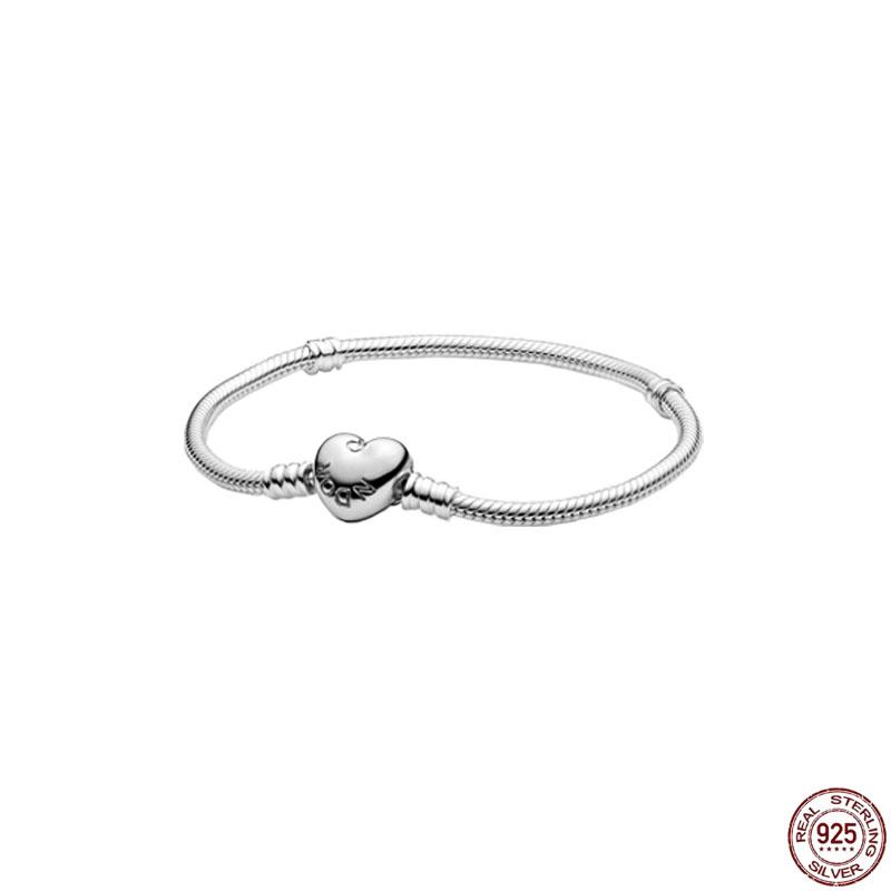 Браслет из стерлингового серебра 925 пробы с короной и змеиной костью, браслет в форме сердца с семейным древом, подходит для изготовления украшений своими руками