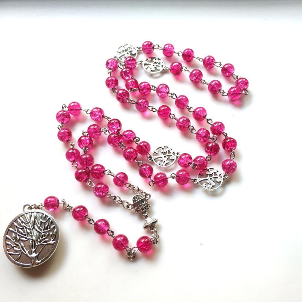 Винтажный кулон Девы Марии с четками, длинное католическое крестовое религиозное молитвенное украшение