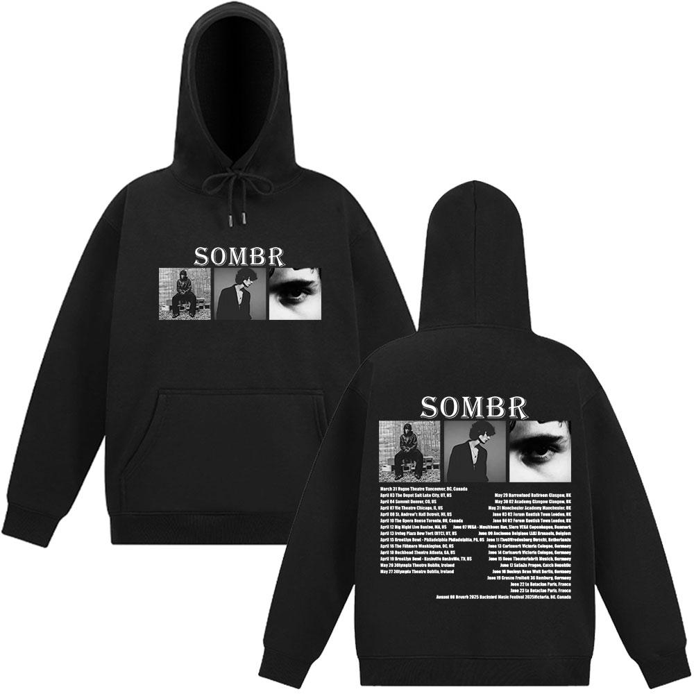 Толстовка Sombr Merch Live 2025 Tour Мужская Женская Модная Свитшот С Длинным Рукавом Свободная Повседневная Оверсайз Хип-хоп Спортивная Одежда Уличная Мода