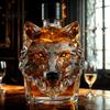 Glass Decanter 300ml Whiskey Bottle Wolf Head Shape High Durable Borosilicate Wine Leak-Proof Seal with Design