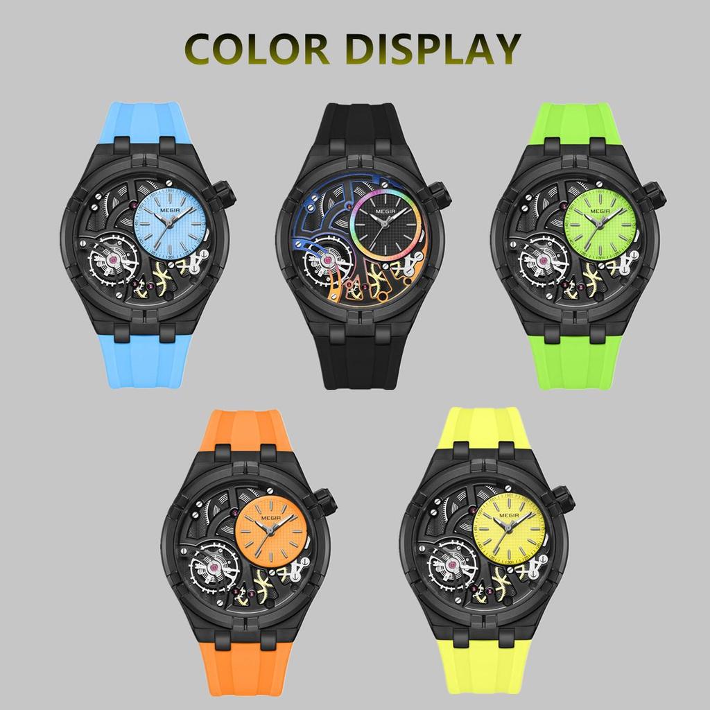 Megir Fashion Sports Military Watches for Men Large Dial Waterproof Luminous Man Quartz Casual Wristwatches Clock Montre Homme 8111