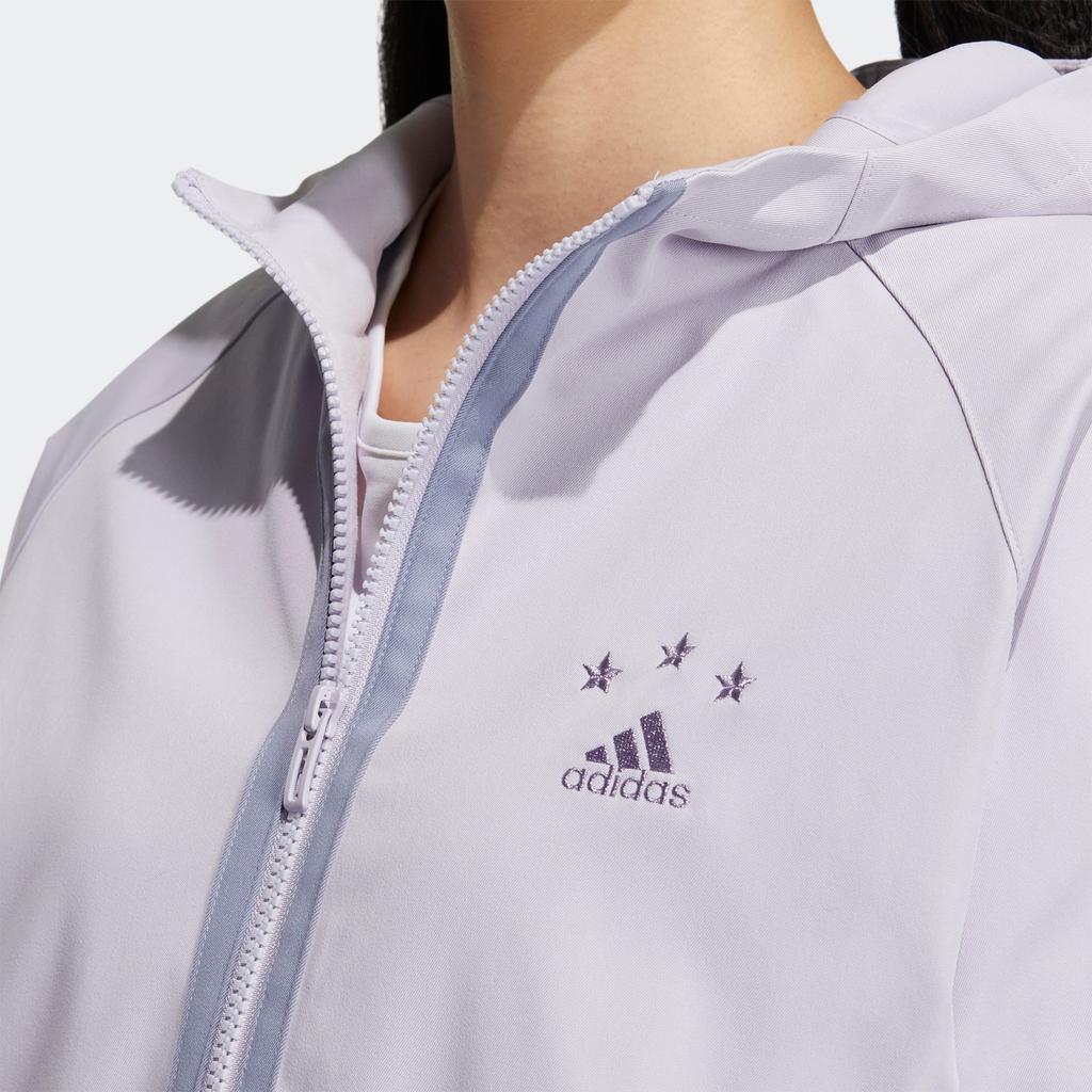 adidas Women'ss Embroidered Striped Woven Hooded Jacket Lilac HY2813