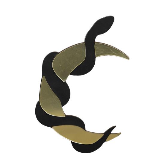 Yousheng деревянная настенная вывеска змея и полумесяц, зеркальное украшение в стиле бохо, светоотражающий полумесяц, украшение для гостиной, спальни