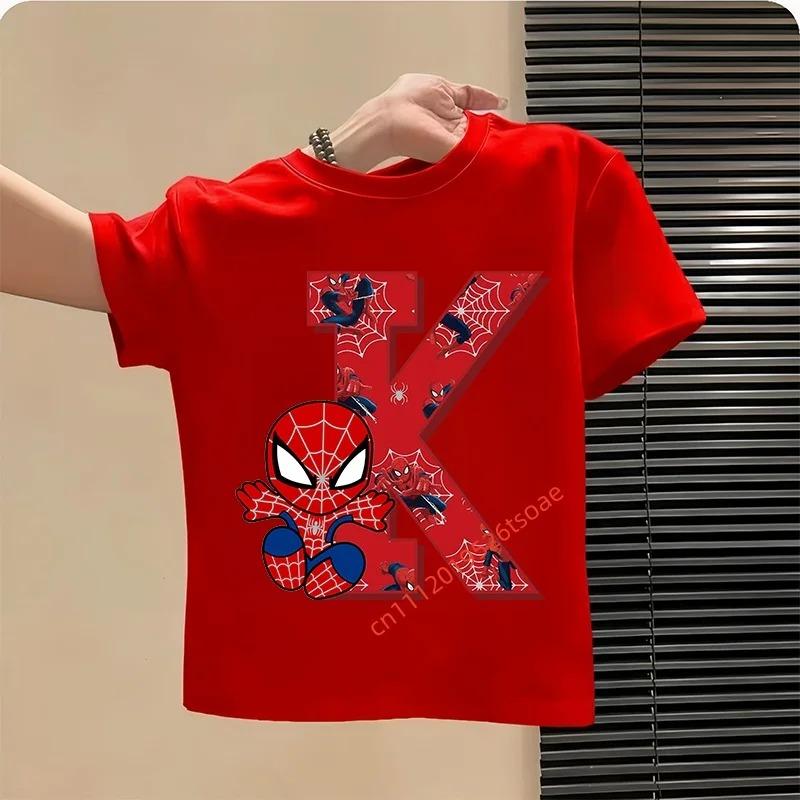 Spider-Man 2026 New Style Children's Pure Cotton Short-Sleeved Girls' Casual Boys' Sport Shirt Top Summer T-Shirt Cartoon Print