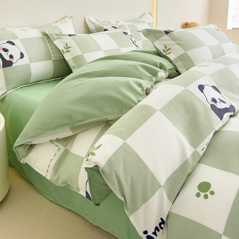 Приятный для кожи хлопковый комплект из четырех частей, простыня из трех частей, пододеяльник, постельное белье