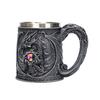 Кружка для пива из нержавеющей стали 600 мл, ретро танкard, кофейная чашка, стакан для чая, средневековая кружка из смолы с драконом для любителей фэнтези