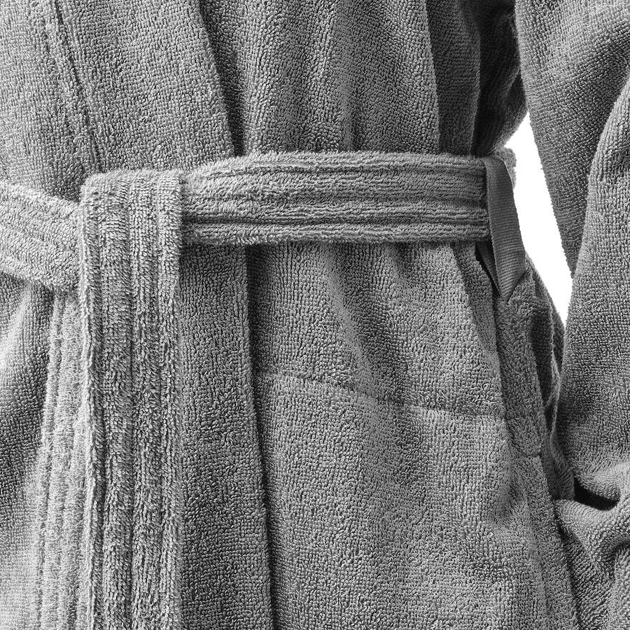 Банный халат серый (размер L/XL), ROCKAN Bath Robe Grey (size L/XL), IKEA