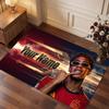 Lamine Yamal Custom Crystal Velvet Rug, Personalized Name Text Print, Football Logo Soft Non‑Slip Floor Mat Home Decor Gift