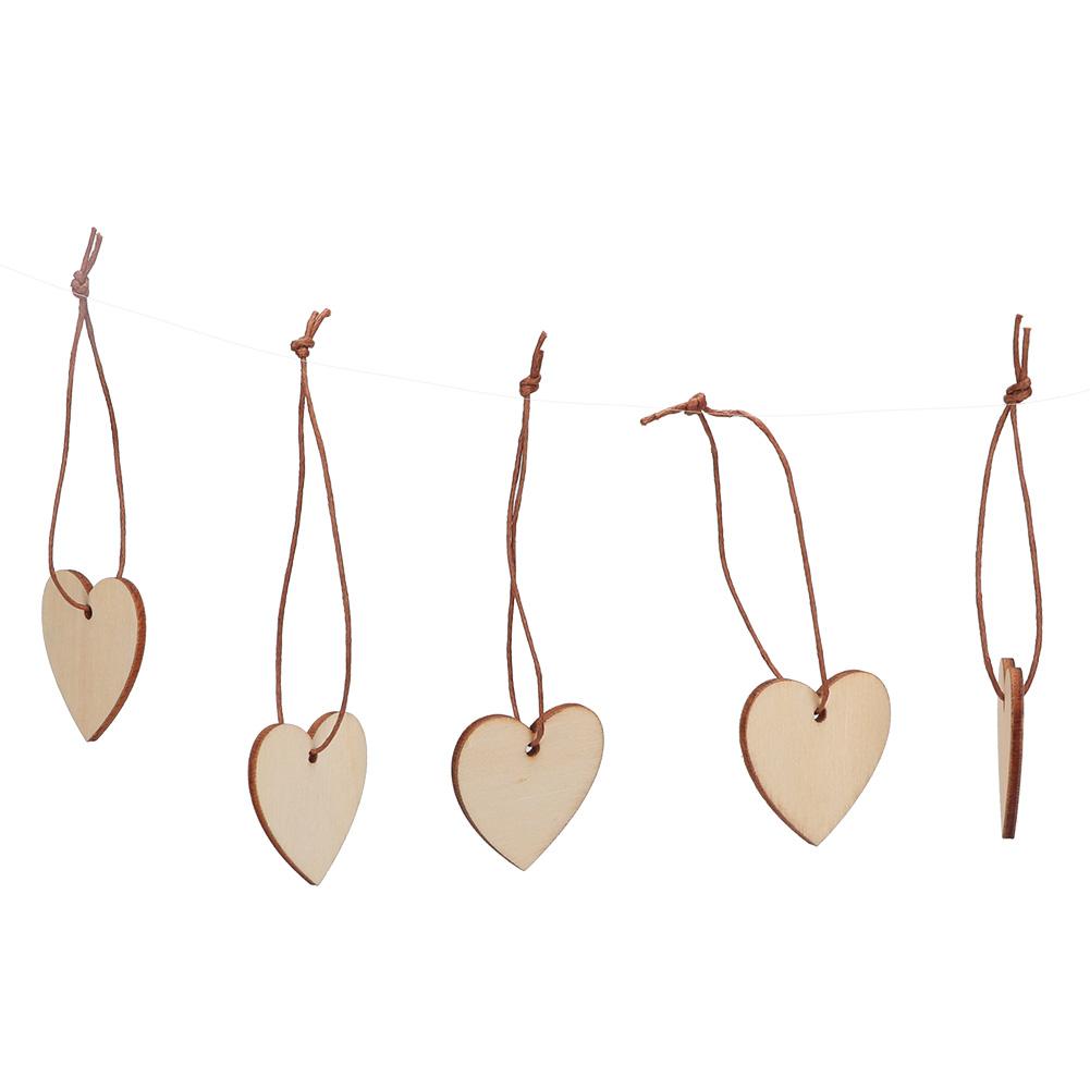 100Pcs Lovely Heart Shaped DIY Craft Hanging Decoration Ornament for Home Wedding Christmas Tree