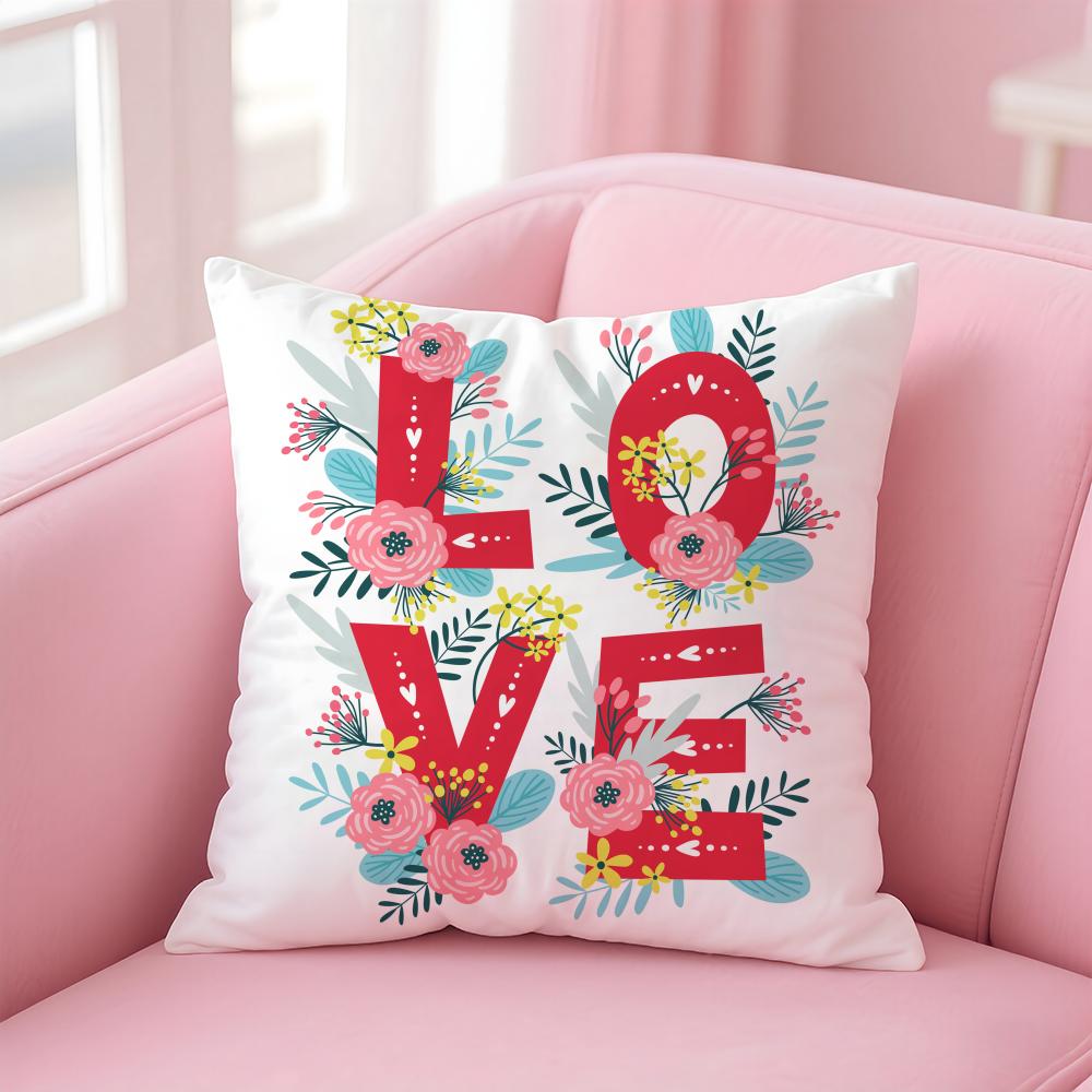 Creative Love Pattern Romantic Modern Art Cushion Cover Pillow Case Soft Skin Friendly Fabric  Concealed Zipper