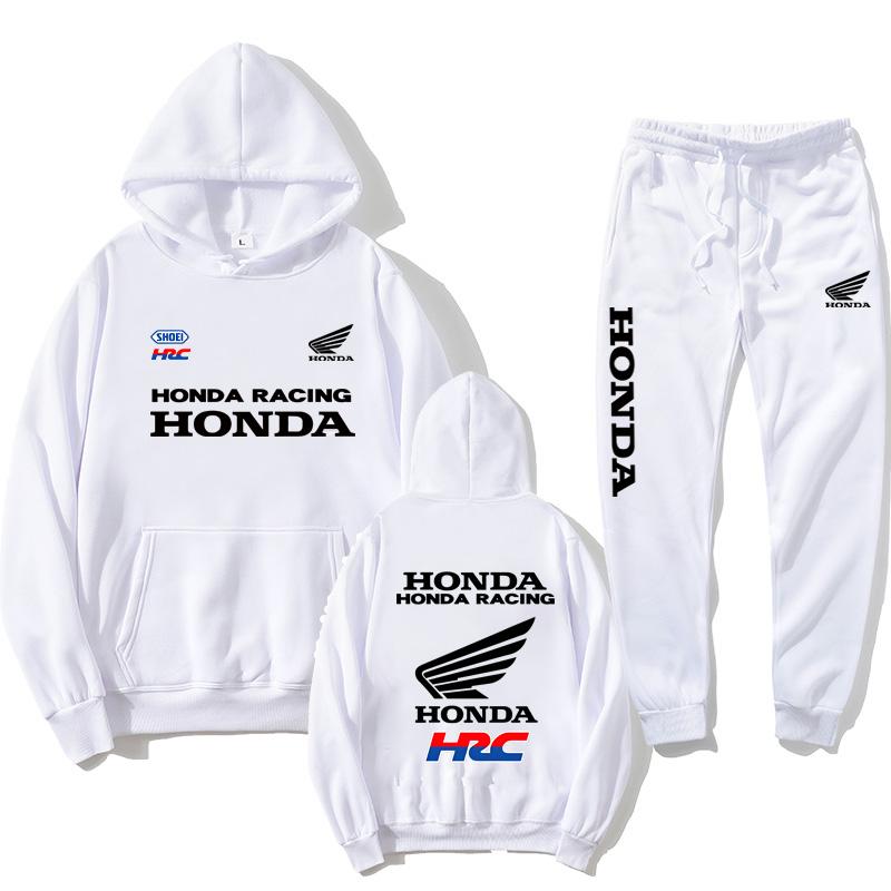 2026 Spring Summer men's sets motorcycle Honda racing print casual hooded sweatshirt sport shirt outdoor cycling clothing ahz256