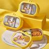 Ланч-бокс на 950 мл, сетчатый дизайн, герметичный, микроволновый, безопасный для сохранения тепла, маленькая желтая утка, нержавеющая сталь
