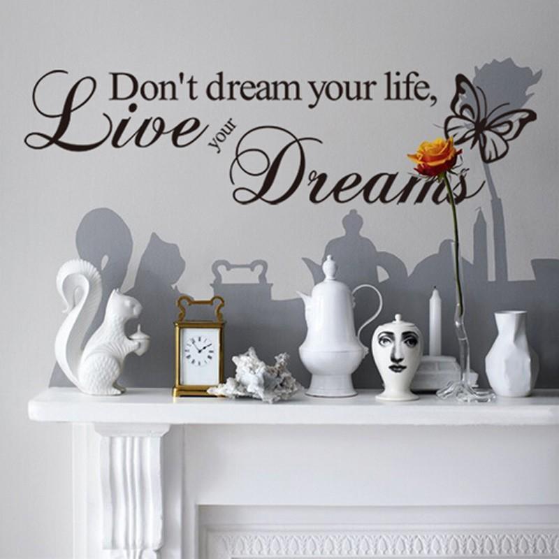 Removable Butterfly Words Art Vinyl Quote Word DIY Wall Sticker Decal Mural Home Room Wall AVE