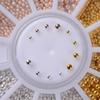 1 Wheel Mix Sizes Nail Art Caviar Beads Tiny Steel Beads Nail Decoration Manicure Tool Gold Silver Rose Gold Colorful