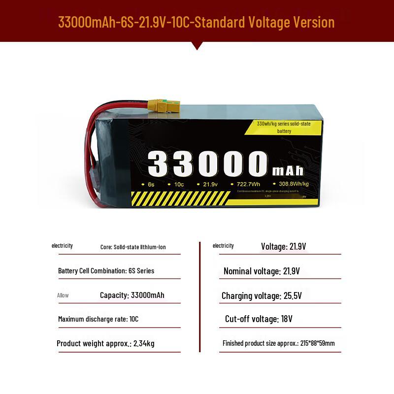 Jiangming Aviation 330 Series 33000mAh 6S Semi-Solid Drone Battery
