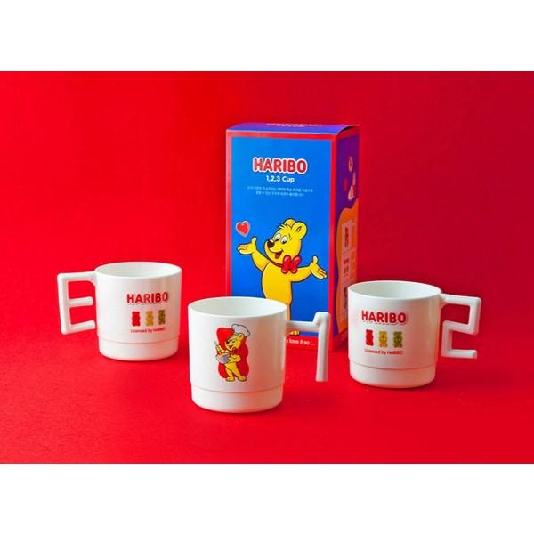 Haribo Gold Beren 123, набор из 3 чашек, слоновая кость, 1 комплект