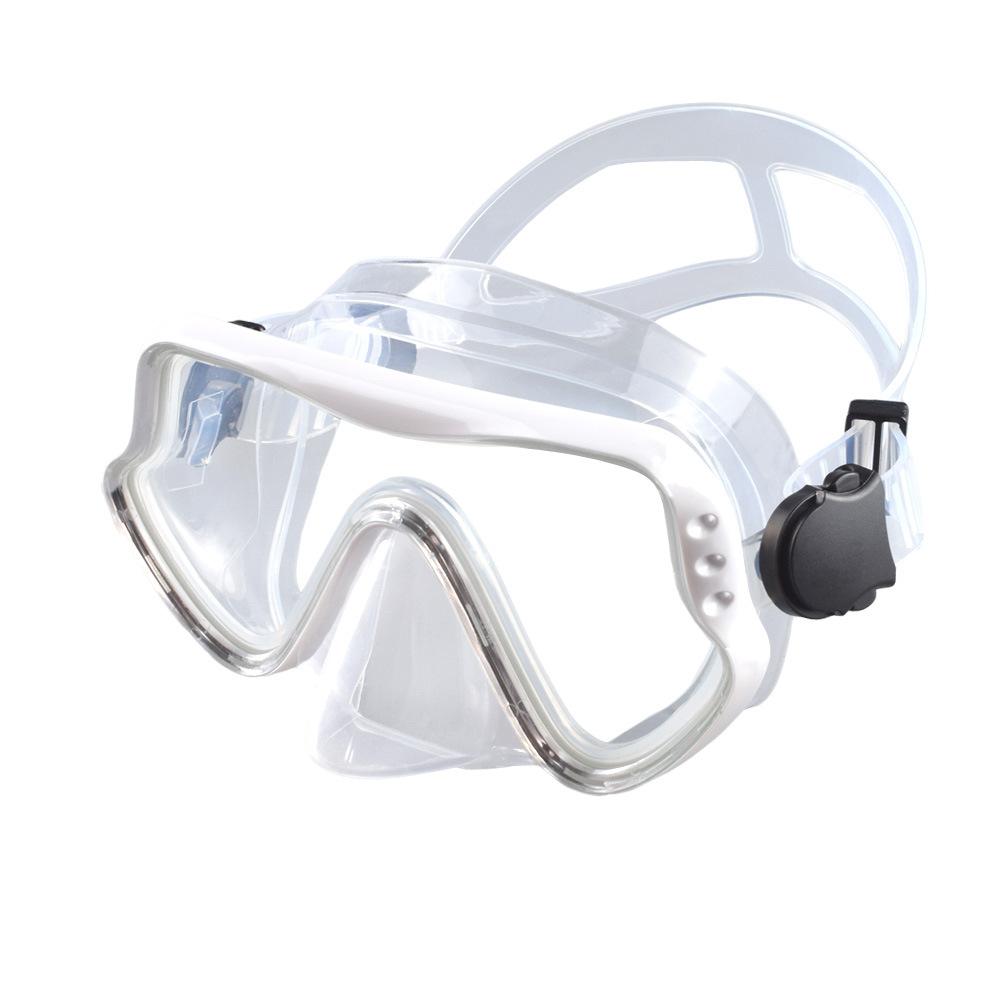 Маска для снорклинга, очки для плавания, силиконовая юбка для подводного плавания с аквалангом, линза из закаленного стекла, широкий обзор для тренировок с регулируемым ремешком для носа