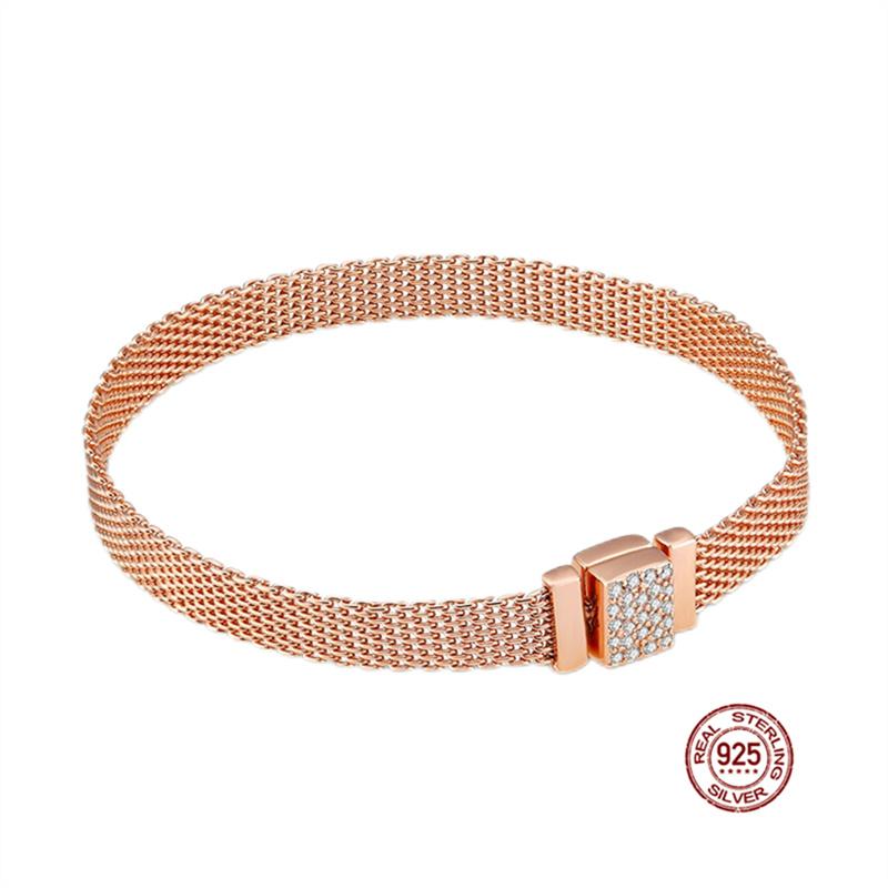 New 925 Sterling Silver Snake Chain Bracelet For Women Infinite Knot Daisy Flower Clasp Femme Bracelet Bangles Women Jewelry