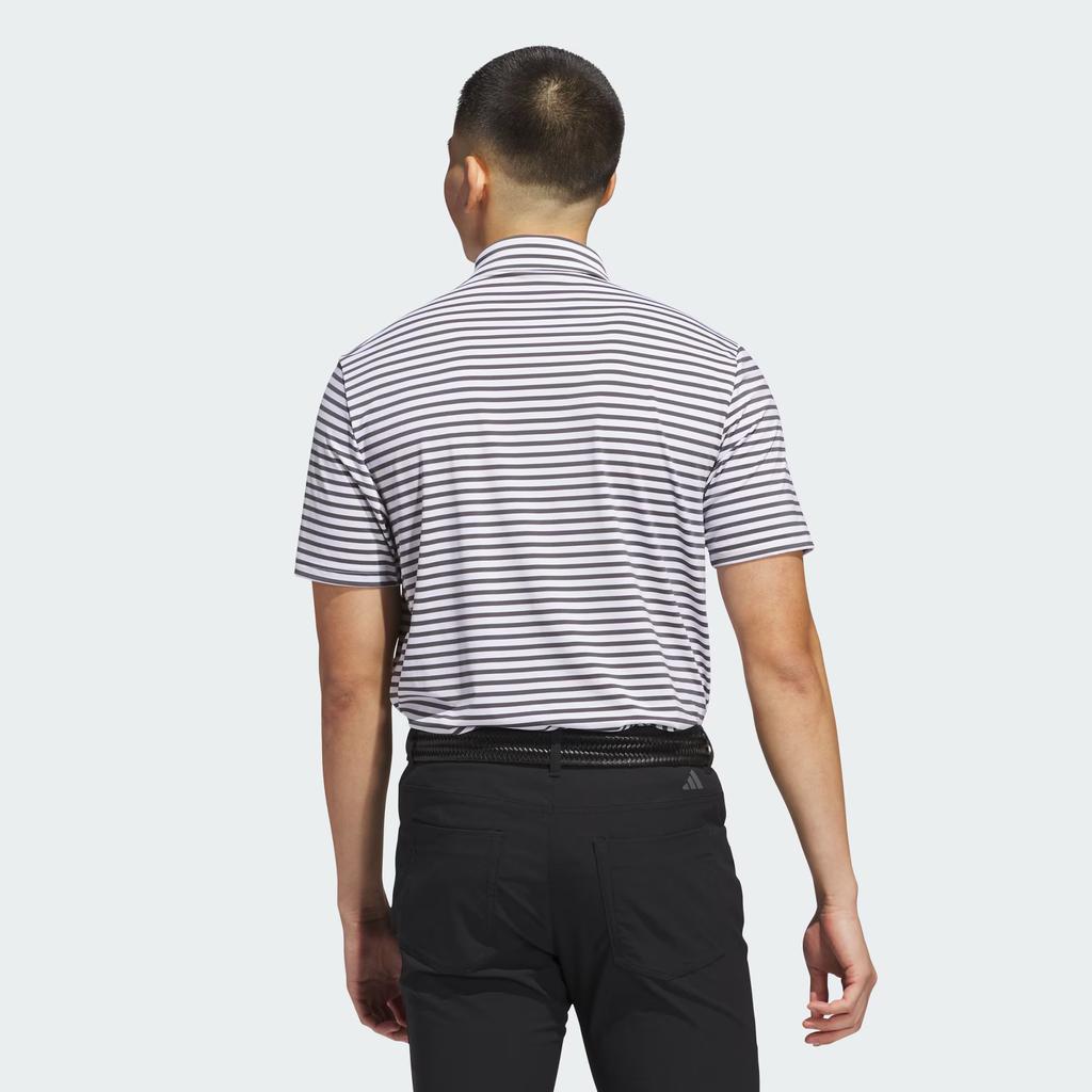 Adidas Ultimate365 Stripe Polo Shirt Comfortable Striped Short Sleeve Men Tops White Dark-Gray JN9079
