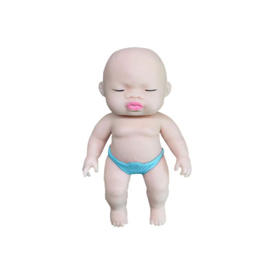 Simulation Human Baby Doll Squeeze Toy Flexible Tensile Rebound Cute Baby Doll Soft TPR Pinch Toy Anti-stress Vent Toys Cartoon Doll Squishes