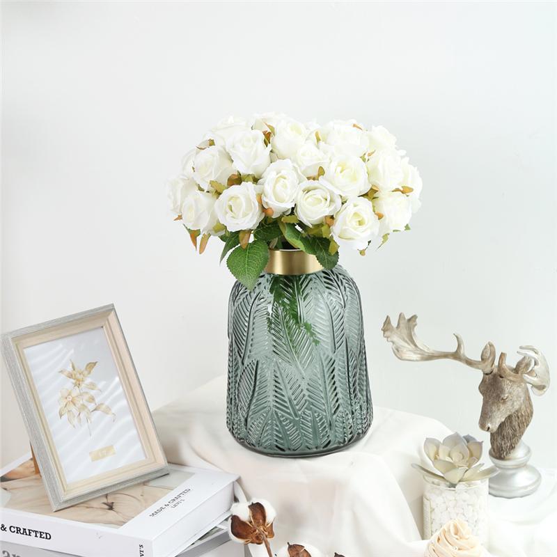 24 Pcs/lot Fake Flowers Rose Artificial Flowers Wedding Bouquet Silk Rose Flower for Home Party Decoration