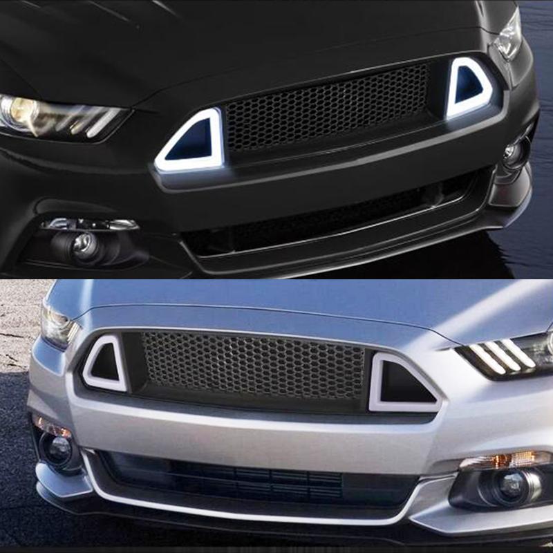 Светодиодная решетка переднего бампера, двухцветная, для Ford Mustang 2015 2016 2017