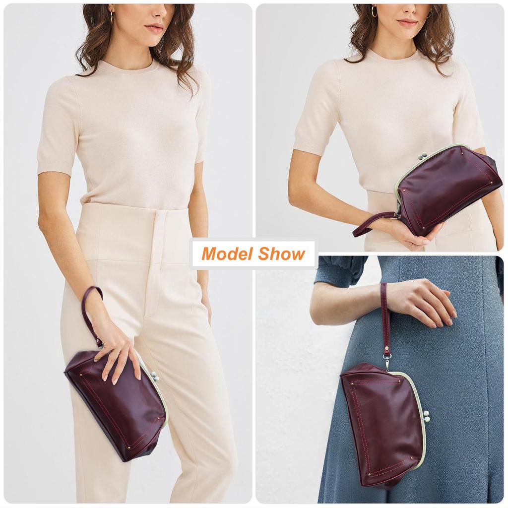 CONTACT'S 2024 сумки-клатчи из натуральной кожи с замком Kiss Lock, дизайн с металлическим каркасом, женские модные сумки с карманом для телефона, женские сумки, сумки