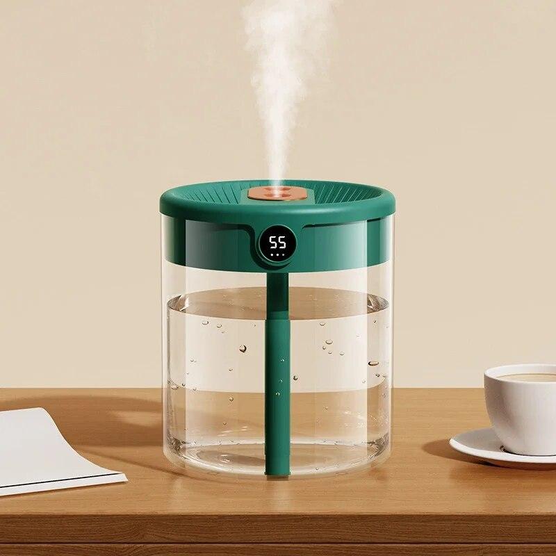 2L Double Nozzle Air Humidifier with LCD Humidity Display Large Capacity Aroma Essential Oil Diffuser for Bedroom