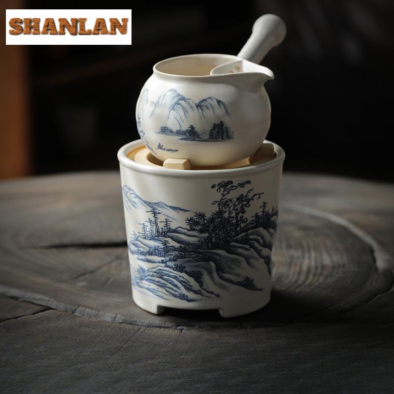 Soda Glazed Round Charcoal Furnace Cooking Tea Charcoal Stove Tea Cooke Boiling Water Kettle Small Clay Pottery Fire Warm Teapot