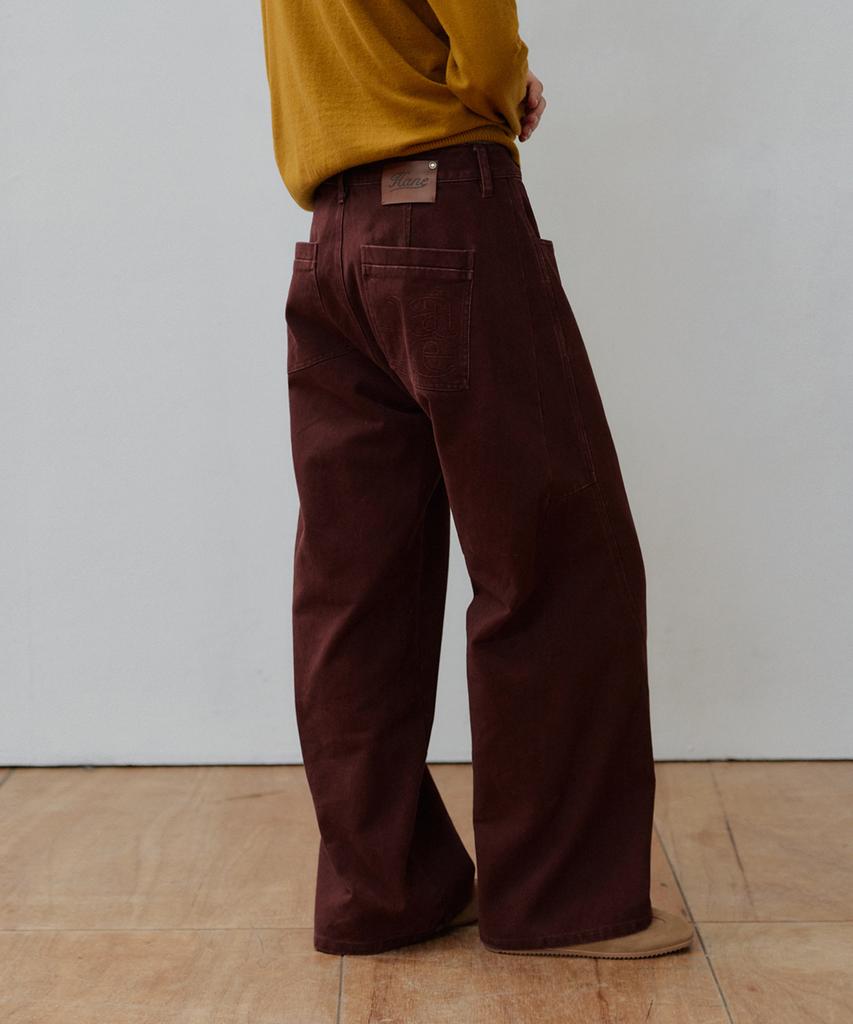HANE Curved Kink Carpenter Cotton Pants_Wine