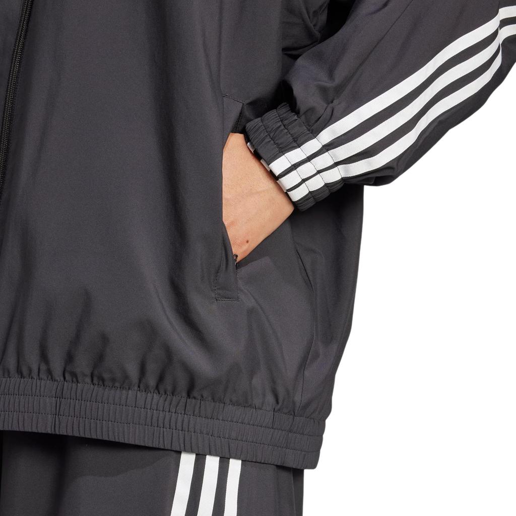 adidas Originals Вязаная Куртка-Топ на Молнии Firebird Adilenium Отстегивающиеся Рукава Куртки и Пальто Женская Черная JM9251