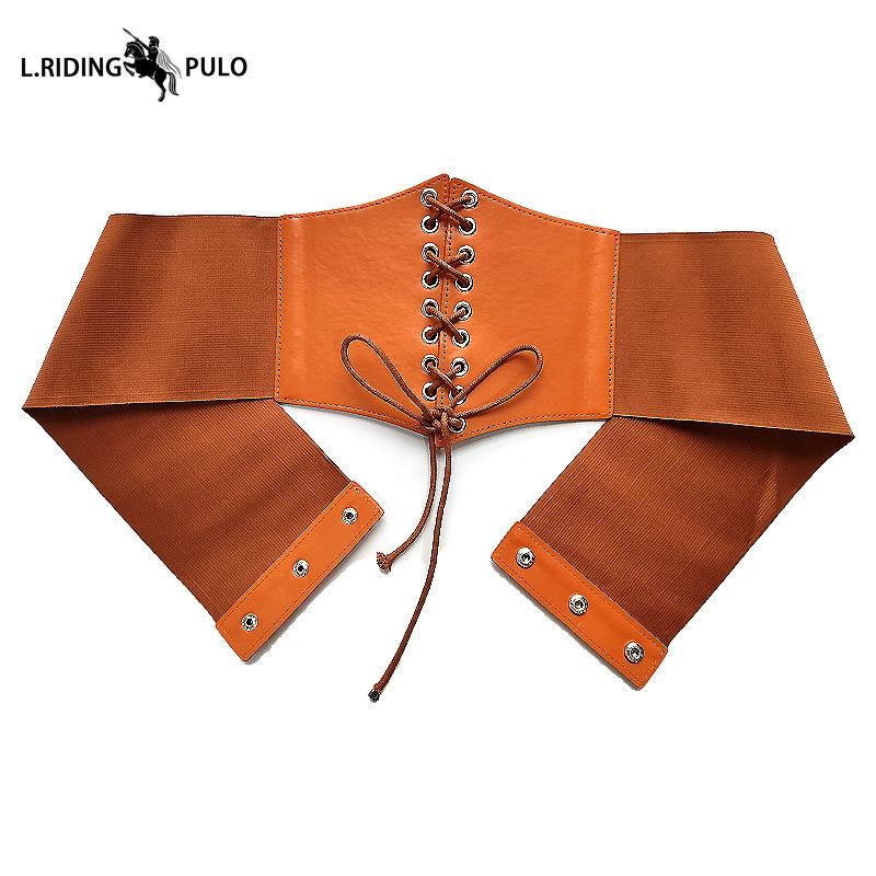 Женский эластичный пояс на талию Широкий кожаный пояс для ношения с платьем Женский пояс Черный пояс на талию Женский универсальный модный пояс