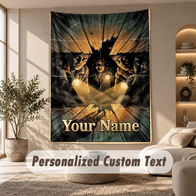 Tapestry Custom Name Text, Wall Hanging Tapestry Home Room DecorDie drei Fragezeichen