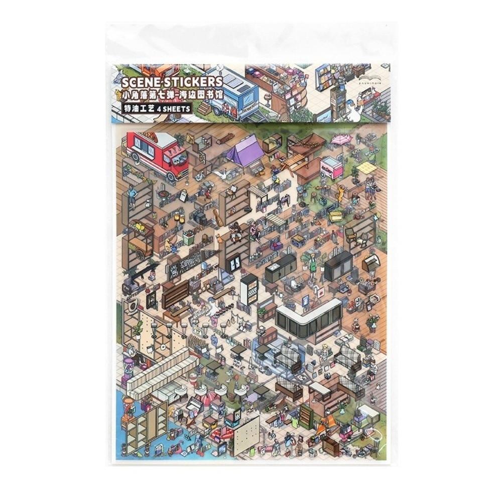 Shop Theme Stationery Stickers PET Die Cut Mini Landscape Sticker Stacking Stickers Children Gifts