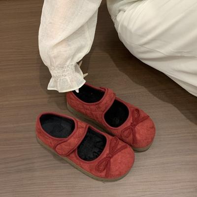 Балетки с бантом для женщин 2025 Обувь на высокой подошве