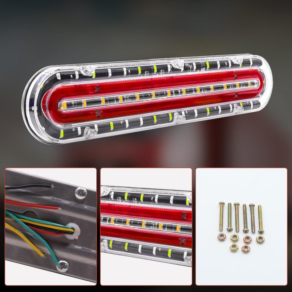 Ygmylandbb Светодиодный задний фонарь для грузовика 24 В, последовательный бегущий указатель поворота, 74 светодиода, светодиодный задний фонарь, задний комбинированный фонарь для лодок, универсальный комплект светодиодных задних фонарей