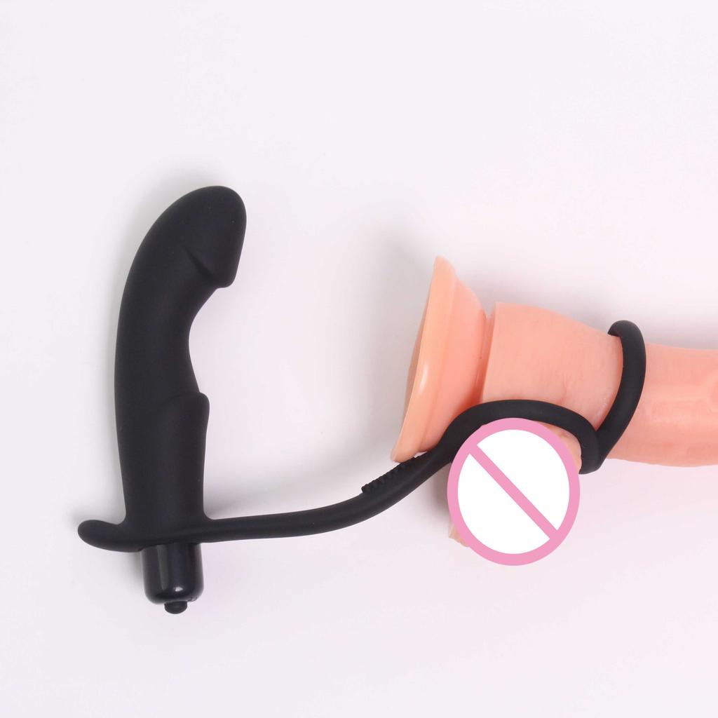 Массажер простаты Анальный вибратор для мужчин с кольцом на член и кольцом на мошонку Анальные пробки для мужчин Задержка эякуляции 10 режимов вибрации Секс-игрушки