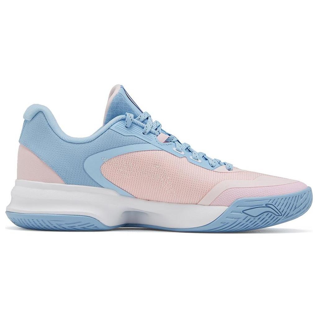 Баскетбольные кроссовки Li Ning Flash Energy 3 с комфортом, амортизацией, нескользящие, износостойкие, низкие, мужские, сине-розовые, ABPT083-1