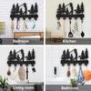 MAYJOYDIY Golf Coat Racks Wall Mounted Wood Golf Clubs Tree Key Hangers for Wall 11.8×7.9inch Black Key Holder 5 Alloy Hooks Home Decor Gifts