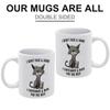 1pc 11oz White Ceramic Coffee Mug with Double-sided Print, Minimalist Funny Style, Comfortable Handle, Dishwasher and Microwave Safe
