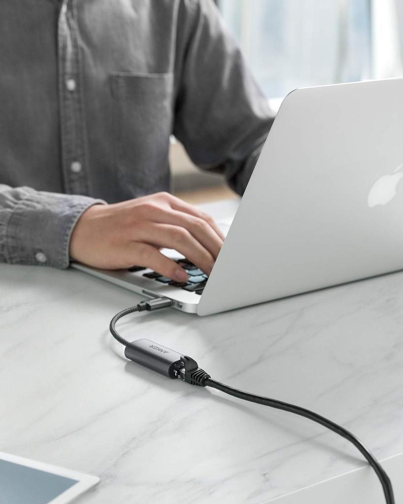 Адаптер Ethernet Anker PowerExpand До 1 Гбит/с Быстрая связь Ethernet для Windows MacBook Pro Air USB-A и -