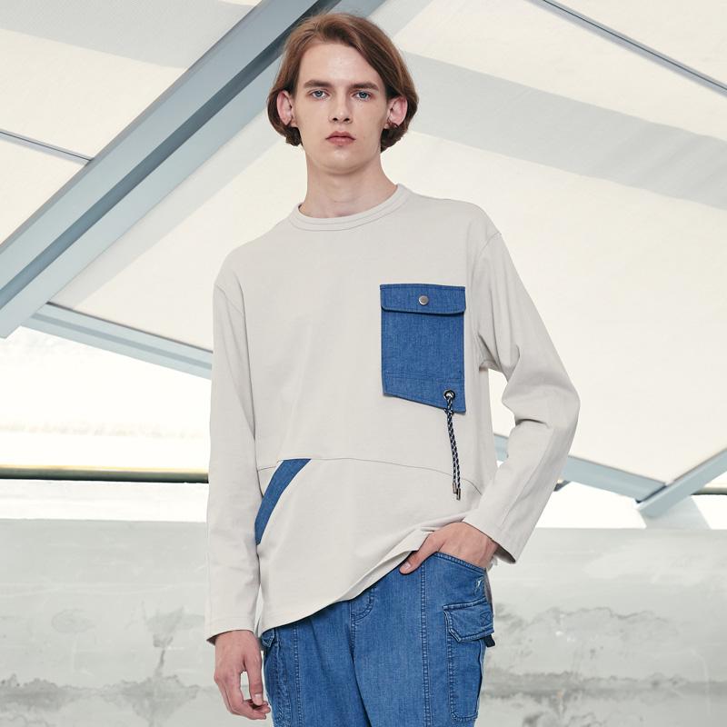 CUSTOMUS Denim Pocket Oversized String T-Shirt Cts21Fkmt840
