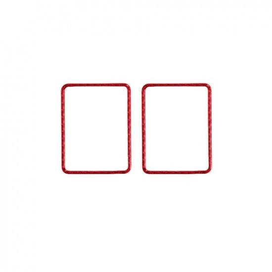 2Pcs Red Carbon Fiber Interior Side Air Vent Outlet Cover Trim For Toyota Tacoma