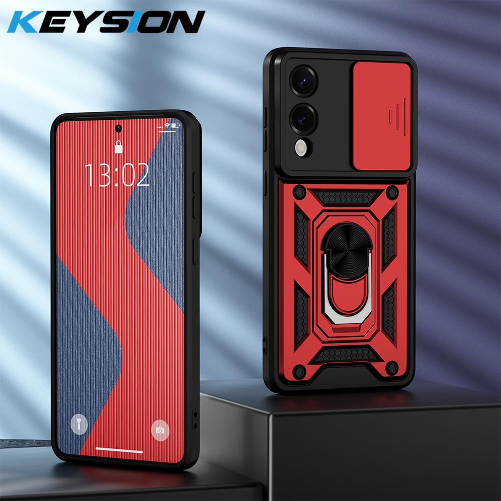 KEYSION Противоударный защитный чехол для Samsung S25 Edge 5G, защитное кольцо для объектива камеры, подставка для телефона, чехол для Galaxy S25 Edge 5G