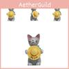 Cat Standing Resin Holding Straw Hat Ornament For Home And Photography Props